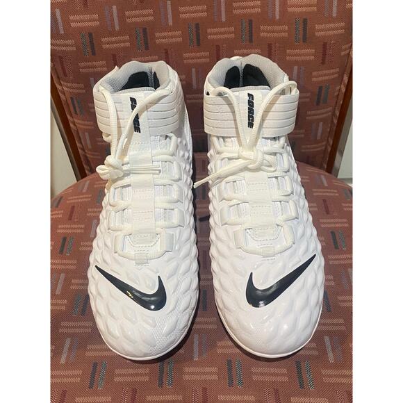 New Men's Sz 9.5 Nike Force Savage Pro 2 Football Cleats White Black AH4000-100 - Picture 1 of 7
